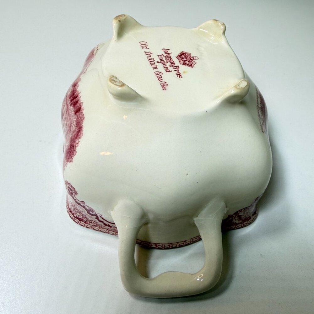 🏰 VTG Johnson Brothers "Old Britain Castles" Open Sugar Bowl Pink/Red *READ* 🏰 - Picture 13 of 16